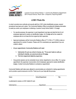 LCSD1 Photo ID Request Form
