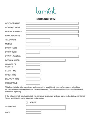 Event Booking Form