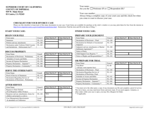 California Divorce Case Checklist