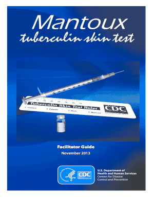 Fillable Online cdc Mantoux Tuberculin Skin Test. Facilitator Guide - cdc Fax Email Print ...