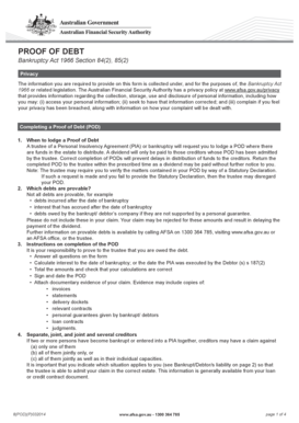 Proof of Debt Form