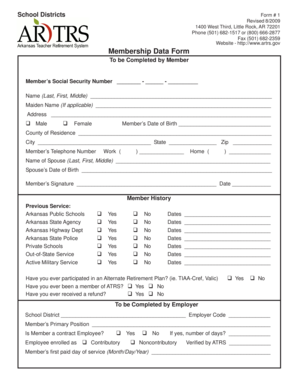 School Districts Membership Data Form
