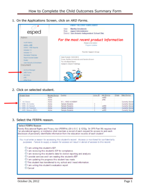 Child Outcomes Summary Form