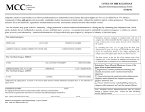 Student Information Release Form (FERPA)