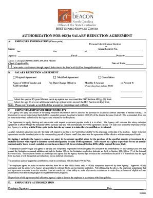 403(b) Salary Reduction Agreement