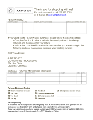 Return Form