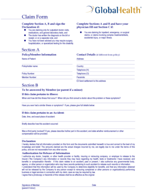 Health Insurance Claim Form