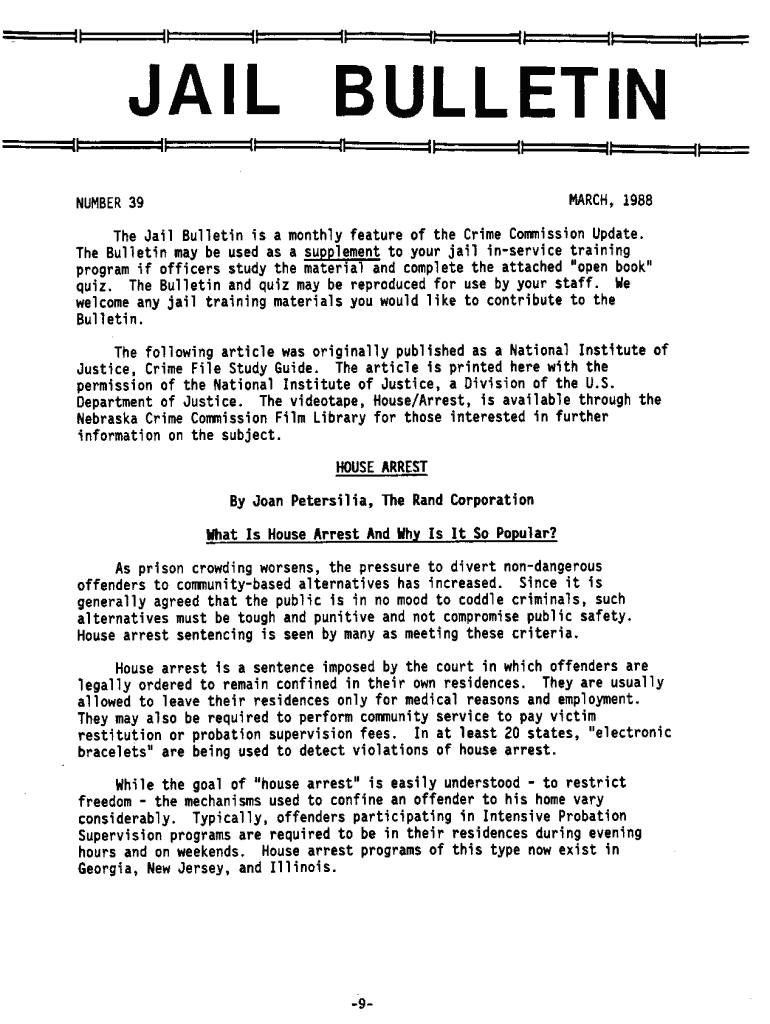 Fillable Online House Arrest Fax Email Print pdfFiller