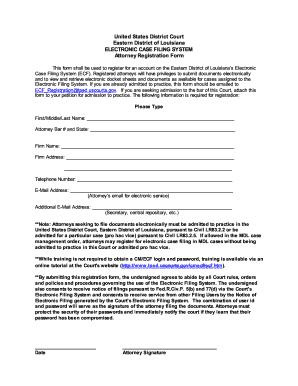 Attorney Registration Form
