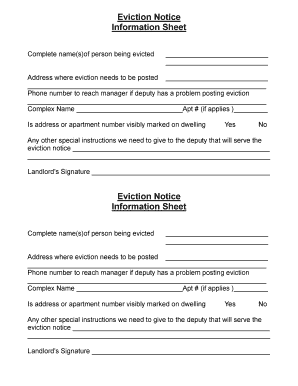 Eviction Notice Information Sheet