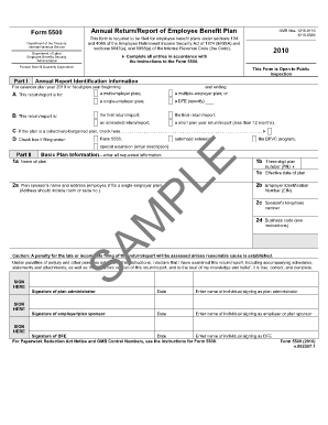 Form 5500 Annual Return/Report of Employee Benefit Plan