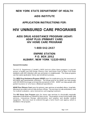New York HIV Uninsured Care Programs Application