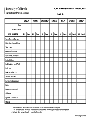 Toyota Forklift Checklist Fill Online Printable Fillable Blank Pdffiller