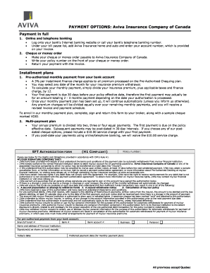 Aviva monthly payments
