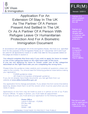 UK FLR(M) Partner Visa Extension Application