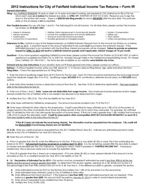 Fairfield Individual Income Tax Return