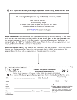 Illinois IL-1120-V Payment Voucher