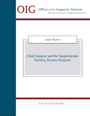 Child Support and the Supplemental Security Income Program - oig ssa
