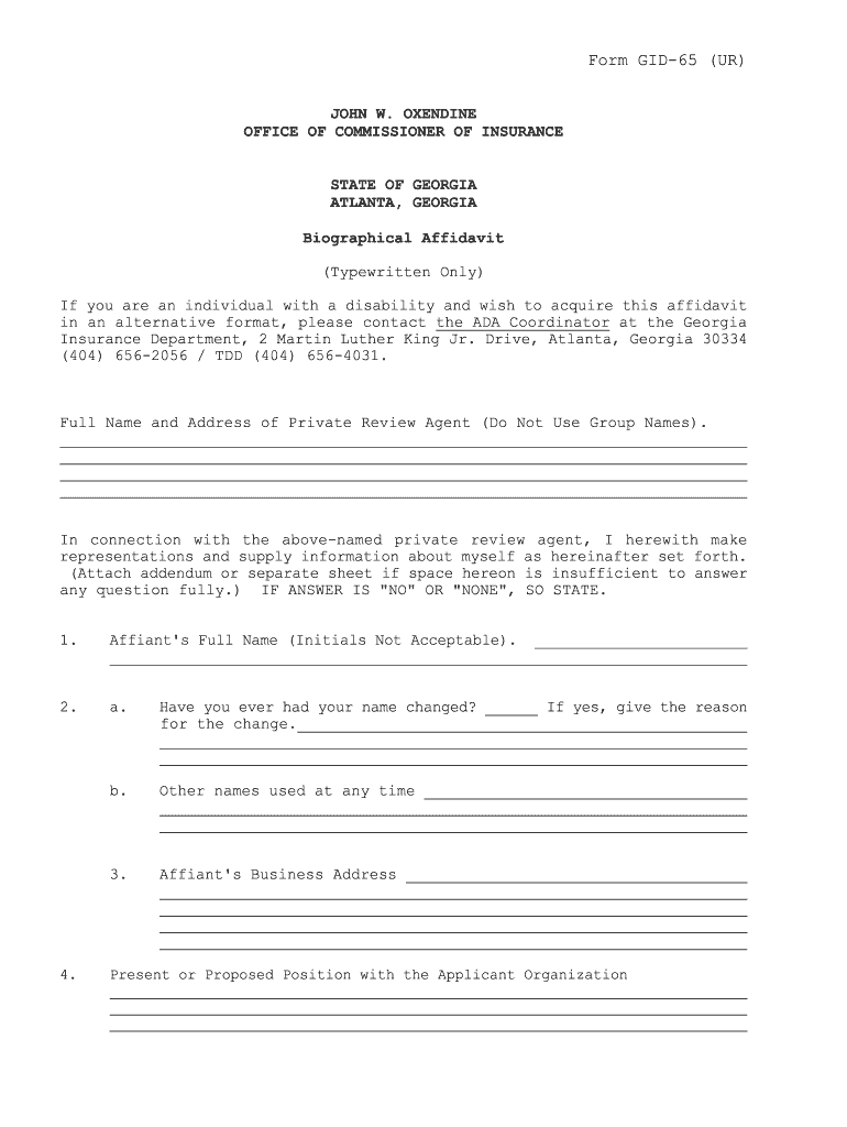 GA GID65 Complete Legal Document Online US Legal Forms