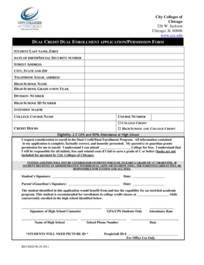 Dual Credit Dual Enrollment Application Form