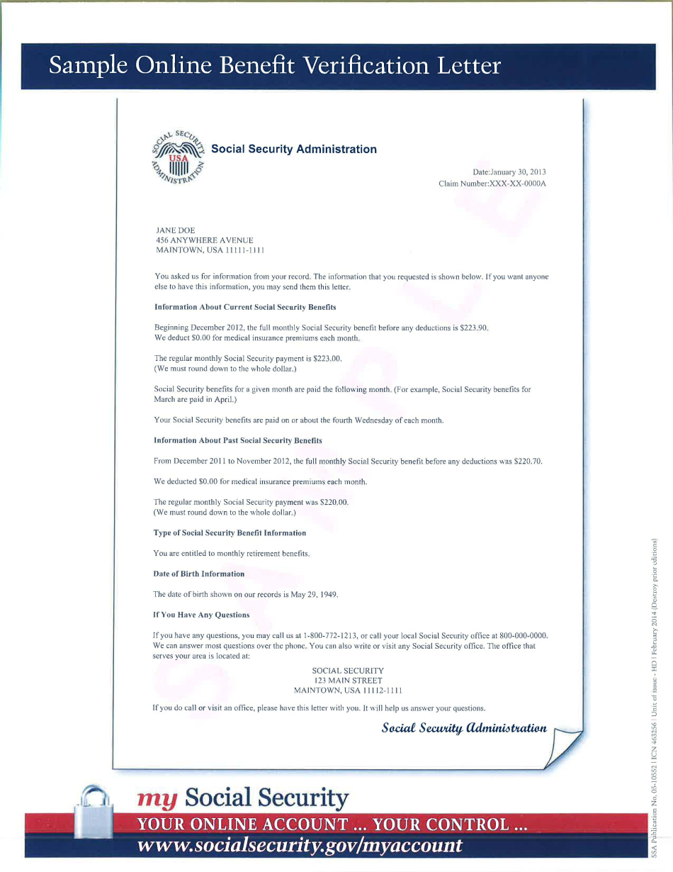 Social Security Award Letter Form