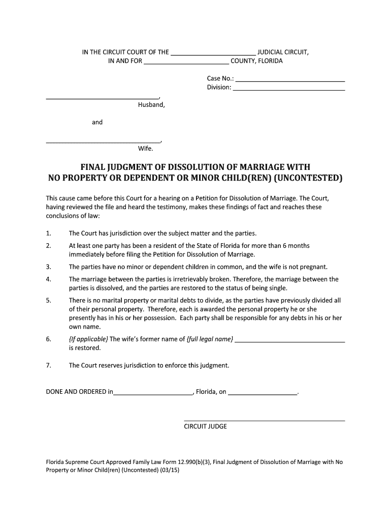 b judgment marriage sample Preview on Page 1