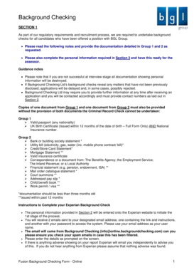 BGL Group Background Checking Form