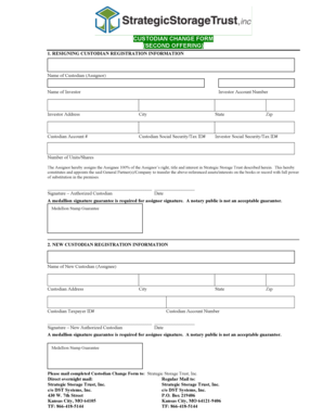 Custodian Change Form
