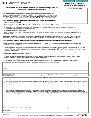 Canada Tax Reassessment Period Waiver
