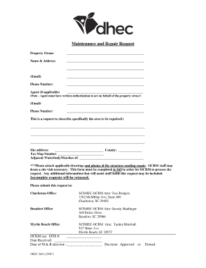 Maintenance and Repair Request Form