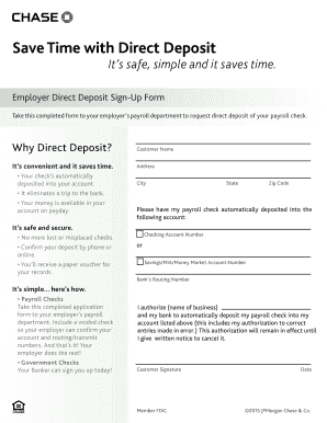 Employer Direct Deposit Sign-Up Form