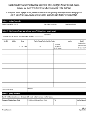 Certification of Special Population Service
