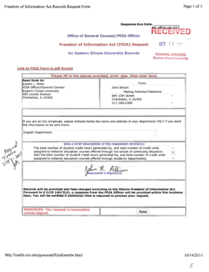 Freedom of Information Act Records Request Form
