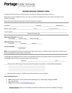Record Release Consent Form
