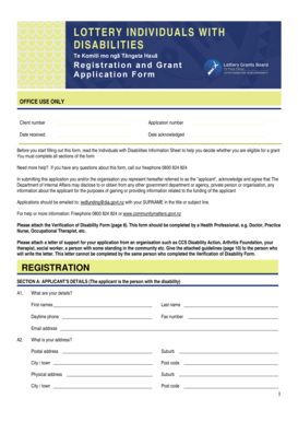 New Zealand Disability Grant Application Form
