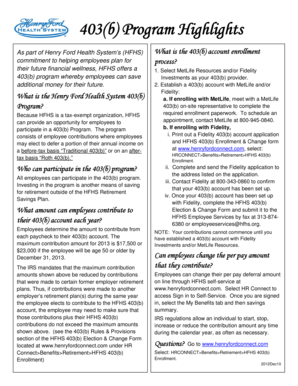 Henry Ford Health System 403(b) Enrollment