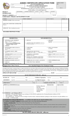 Zoning Certificate Application Form