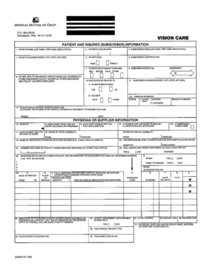 Medical Mutual of Ohio Vision Care Claim Form