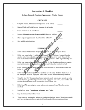 Indiana Domestic Relations Appearance Form