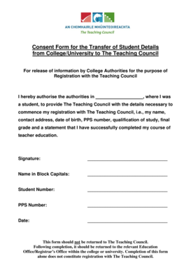 Consent Form for Student Details Transfer