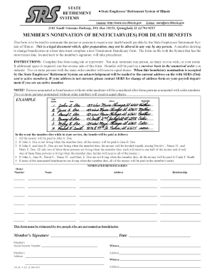 State Employees Retirement System Beneficiary Nomination Form
