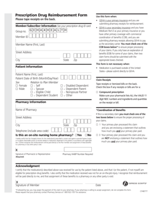 Prescription Drug Reimbursement Form
