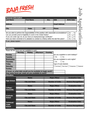 Employment Application Form