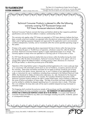 T8 Fluorescent System Warranty Registration Form