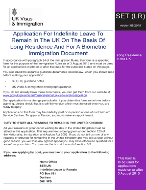 UK Indefinite Leave to Remain Application