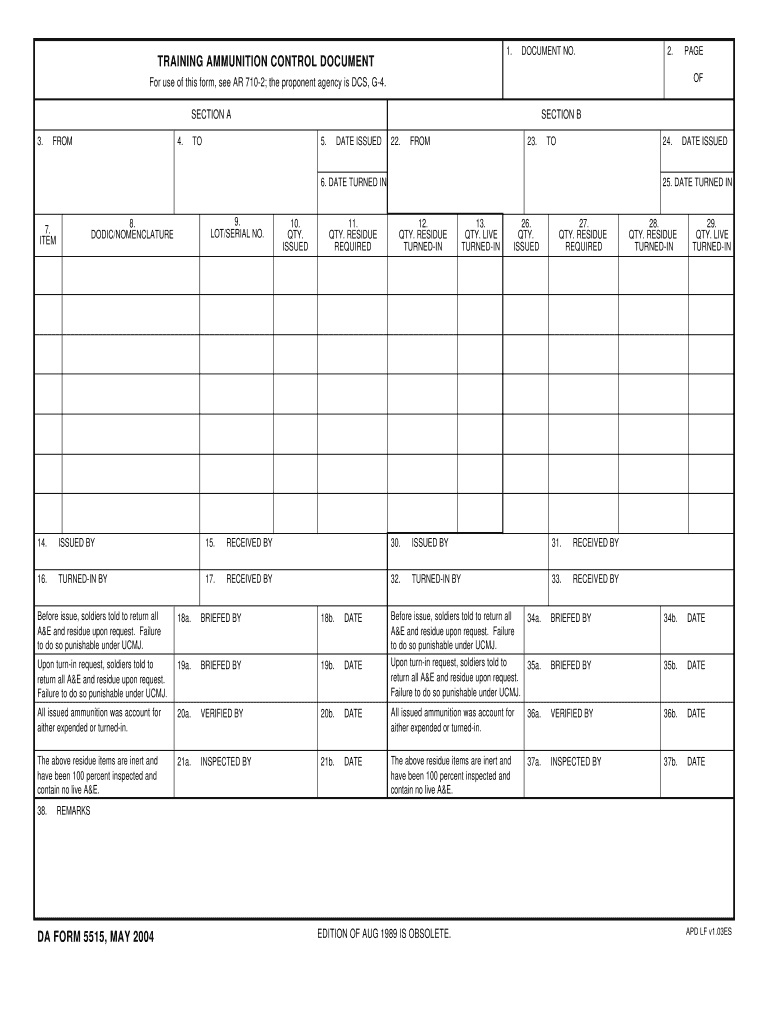 Da form 5515: Fill out & sign online | DocHub