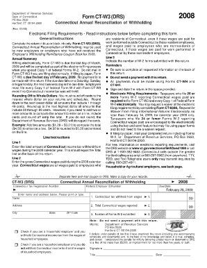 Connecticut Annual Reconciliation of Withholding Form CT-W3