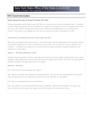 New York State Travel Voucher AC-132a