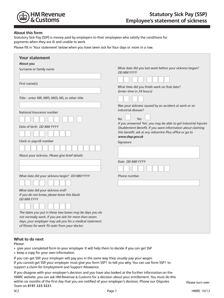 self certification form Preview on Page 1.