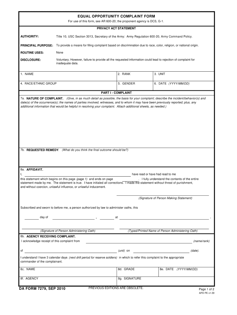 da form 7279 Preview on Page 1.